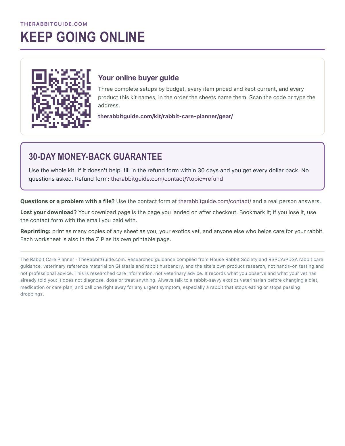 Buyer guide and guarantee
